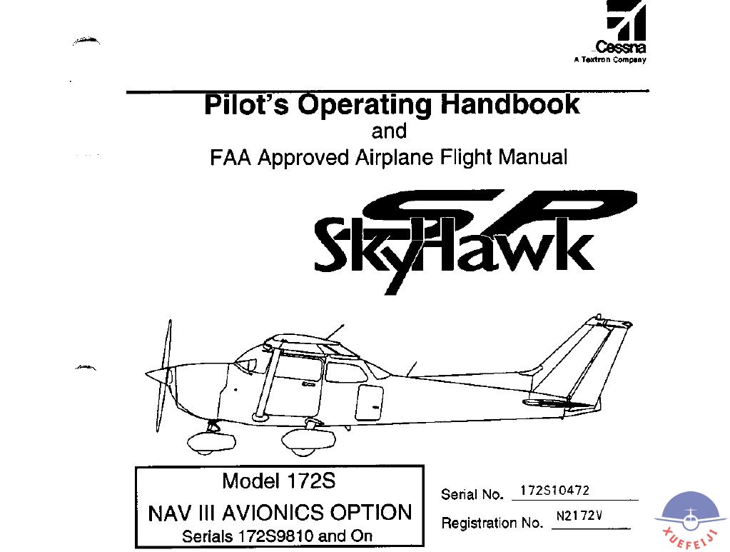 赛斯纳172S NAVIII飞..